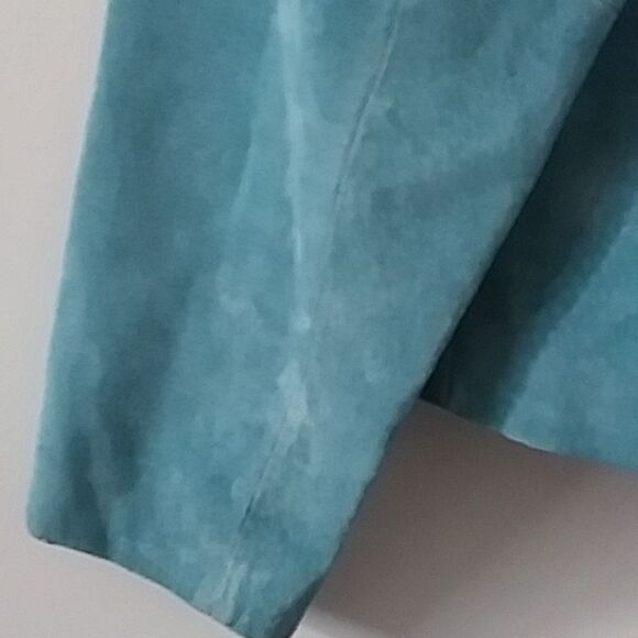 Suede Relativity Blazer Women's Jacket Sky Blue Fitted One Closure Y2K Fitted M - Picture 10 of 13